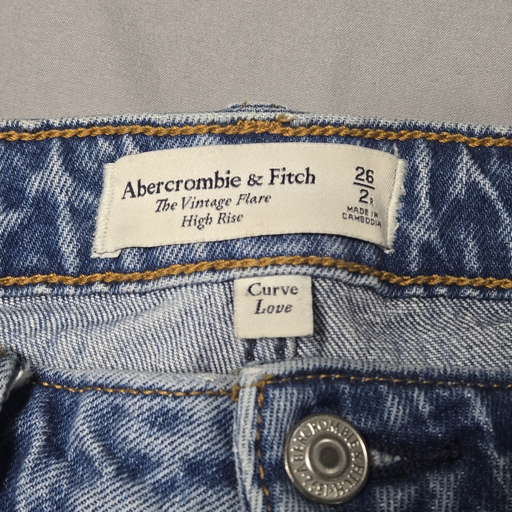 Abercrobie & Fitch Sz 26 High Rise Flare Jeans - Picture 2 of 8